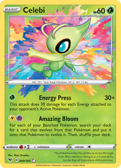 Celebi 009/185 Amazing Rare card from Vivid Voltage