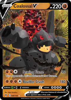 Coalossal V 098/185 Rare Holo V card from Vivid Voltage