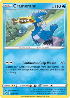 Cramorant 040/185 Uncommon card from Vivid Voltage
