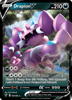 Drapion V 106/185 Rare Holo V card from Vivid Voltage