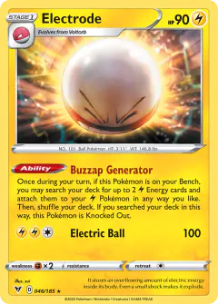 Electrode 046/185 Rare Holo card from Vivid Voltage