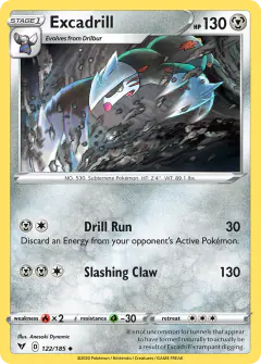 Excadrill 122/185 Uncommon card from Vivid Voltage