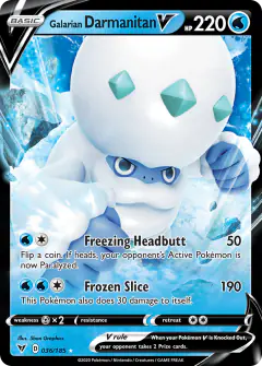Galarian Darmanitan V 036/185 Rare Holo V card from Vivid Voltage