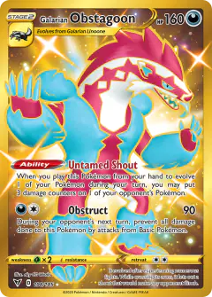 Galarian Obstagoon 198/185 Rare Secret card from Vivid Voltage