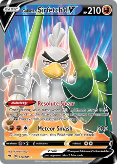 Galarian Sirfetch'd V 174/185 Rare Ultra card from Vivid Voltage