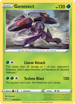 Genesect 016/185 Rare Holo card from Vivid Voltage