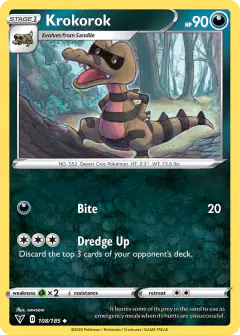 Krokorok 108/185 Uncommon card from Vivid Voltage