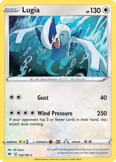 Lugia 132/185 Rare Holo card from Vivid Voltage