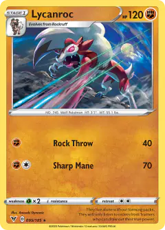 Lycanroc 095/185 Rare card from Vivid Voltage