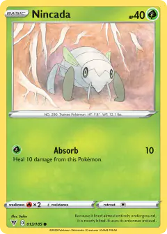 Nincada 013/185 Common card from Vivid Voltage