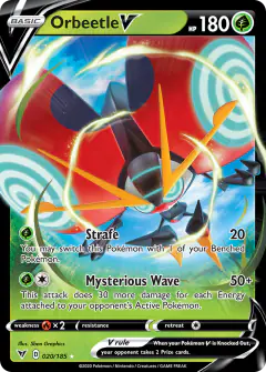 Orbeetle V 020/185 Rare Holo V card from Vivid Voltage