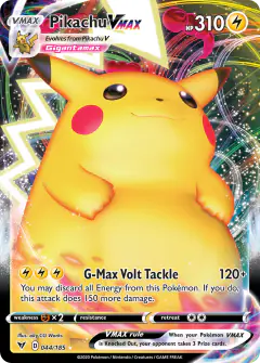 Pikachu VMAX 044/185 Rare Holo VMAX card from Vivid Voltage