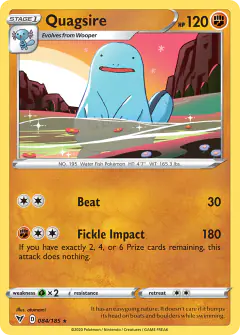 Quagsire 084/185 Rare card from Vivid Voltage