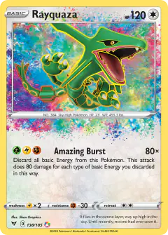 Rayquaza 138/185 Amazing Rare card from Vivid Voltage