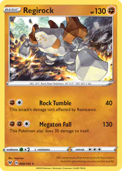 Regirock 089/185 Rare Holo card from Vivid Voltage
