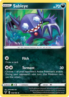 Sableye 105/185 Uncommon card from Vivid Voltage