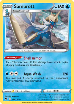 Samurott 035/185 Rare card from Vivid Voltage