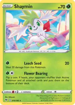 Shaymin 015/185 Rare Holo card from Vivid Voltage