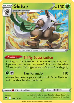 Shiftry 012/185 Rare card from Vivid Voltage