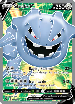 Steelix V 176/185 Rare Ultra card from Vivid Voltage