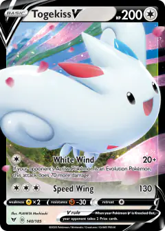 Togekiss V 140/185 Rare Holo V card from Vivid Voltage