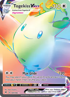 Togekiss VMAX 191/185 Rare Rainbow card from Vivid Voltage