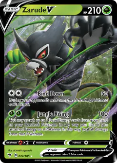 Zarude V 022/185 Rare Holo V card from Vivid Voltage