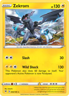 Zekrom 060/185 Rare Holo card from Vivid Voltage