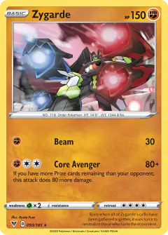 Zygarde 093/185 Rare Holo card from Vivid Voltage