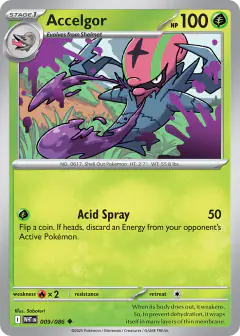 Accelgor 009/086 Uncommon card from White Flare