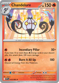 Chandelure 018/086 Rare card from White Flare