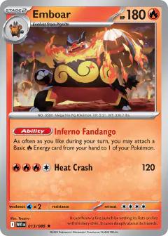 Emboar 013/086 Rare card from White Flare