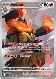Emboar 098/086 Illustration Rare card from White Flare