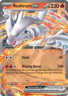 Reshiram ex 020/086 Double Rare card from White Flare