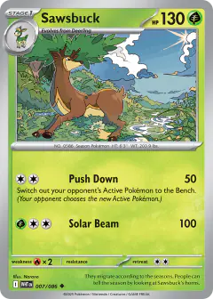 Sawsbuck 007/086 Uncommon card from White Flare