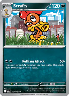 Scrafty 058/086 Uncommon card from White Flare