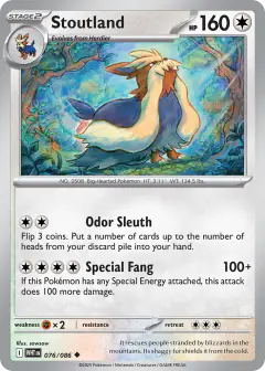Stoutland 076/086 Uncommon card from White Flare