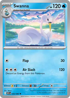 Swanna 026/086 Uncommon card from White Flare