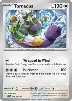 Tornadus 078/086 Rare card from White Flare