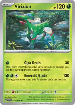 Virizion 010/086 Rare card from White Flare