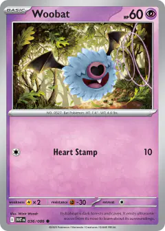 Woobat 036/086 Common card from White Flare