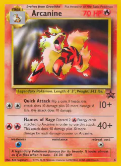 Arcanine 6 Promo card from Wizards Black Star Promos