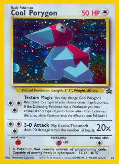 Cool Porygon 15 Promo card from Wizards Black Star Promos