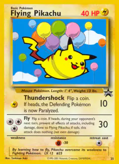 Flying Pikachu 25 Promo card from Wizards Black Star Promos