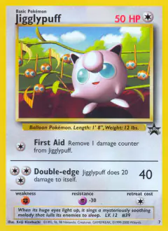Jigglypuff 7 Promo card from Wizards Black Star Promos