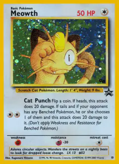 Meowth 10 Promo card from Wizards Black Star Promos