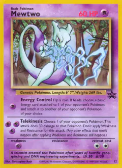 Mewtwo 12 Promo card from Wizards Black Star Promos