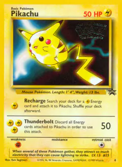 Pikachu 4 Promo card from Wizards Black Star Promos