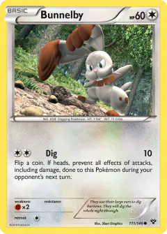 Bunnelby 111/146 Common card from XY Base