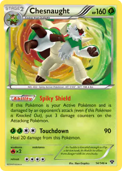 Chesnaught 14/146 Rare Holo card from XY Base